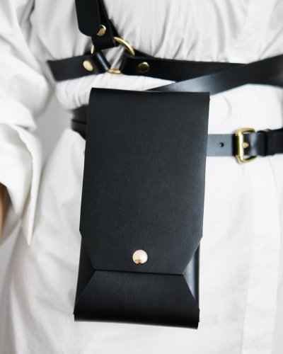 Pouches | Black With Gold Buckles