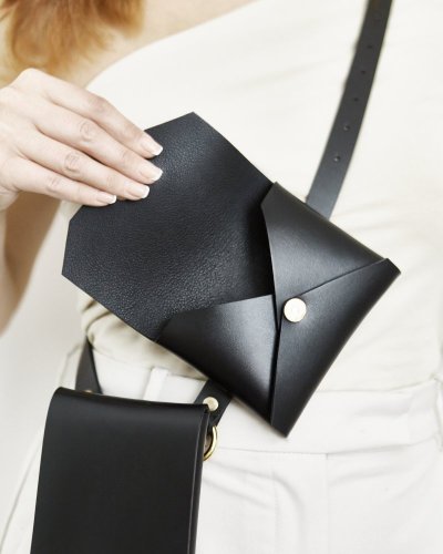 Pouches | Black With Gold Hardware - Variant: Wide Pouch