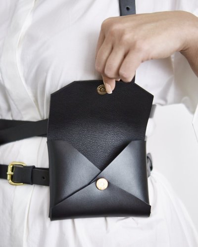 Täschchen | Schwarz mit goldenen Metallteile - Variante: Set (Hohe Tasche & Kleine Tasche)