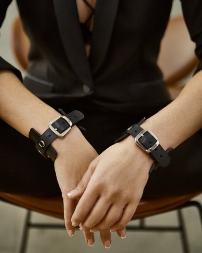 Bracelet | Black With Silver Hardware