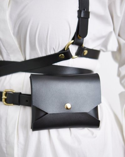 Pouches | Black With Gold Hardware